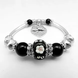 Jingdezhen ceramic bracelet elbow  with diamond Chinese ethnic style jewelry