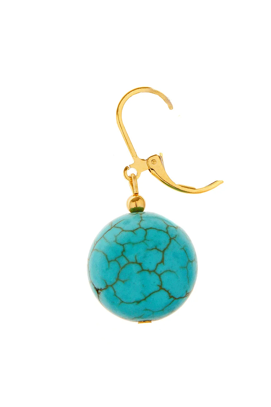 KENNETH JAY LANE STILIA Turquoise Stone Round Earrings