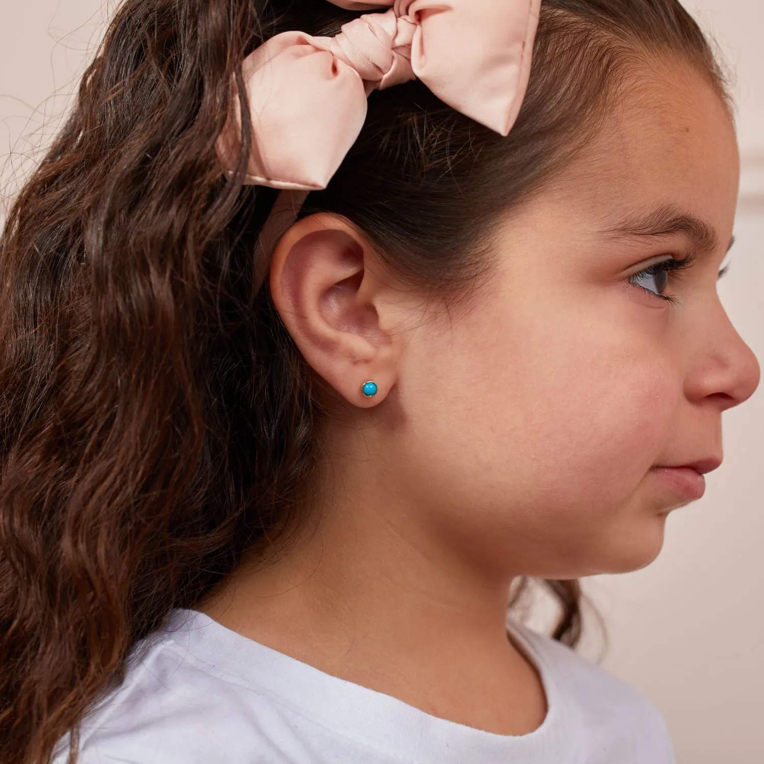 Kids Turquoise Solitaire Stud Earrings