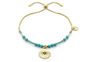 LANDER EVIL EYE CHARM TURQUOISE BRACELET