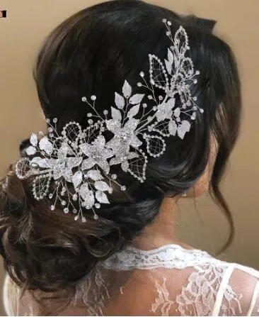 large Vintage  inspired crystal tiara hair band wrap  , hair piece by Crystal wedding uk