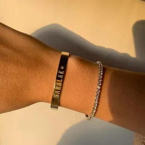 Madison Custom Name Bangle with CZ