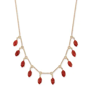 MARQUISE CORAL   DIAMOND SHAKER NECKLACE