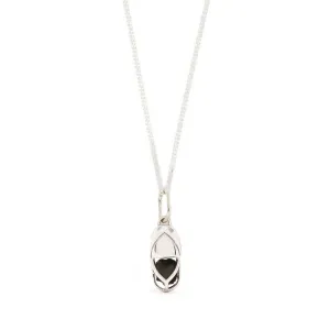 Mini Capsule Crystal Necklace - Black Onyx, Sterling Silver