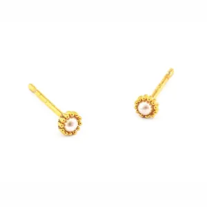 Mini Gold Trim Post Earring