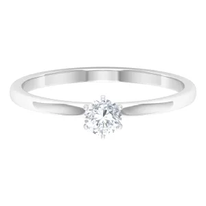 Minimal Round Diamond Solitaire Ring in Gold