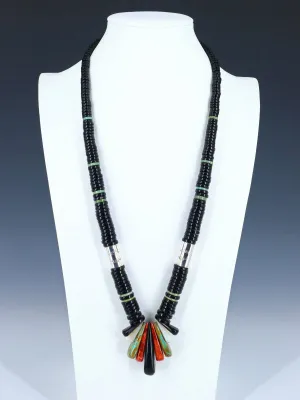 Native American Santo Domingo Black Jet Necklace