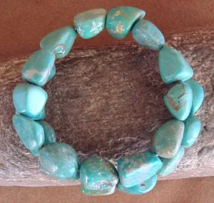 Native Indian Navajo Turquoise Memory Wire Bracelet by Yazzie