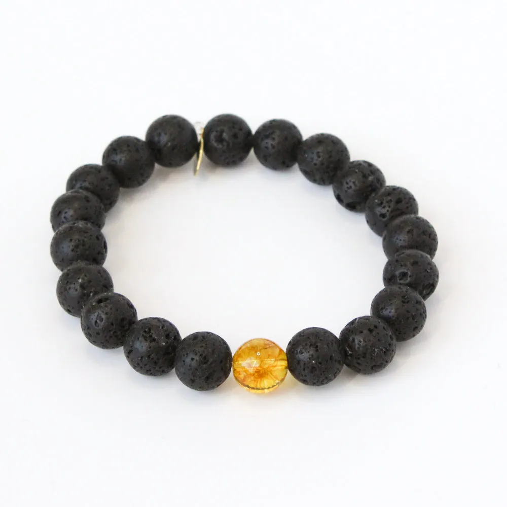 November Birthstone Crystal Bracelet | Citrine   Lava