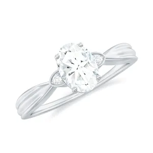 Oval Lab Grown Diamond Simple Solitaire Ring