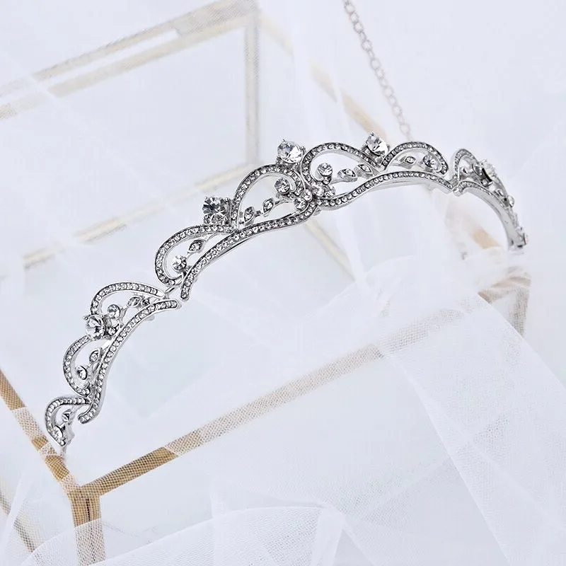 "Anya" - Rhinestone Bridal Tiara - Available in Silver, Rose Gold and Yellow Gold