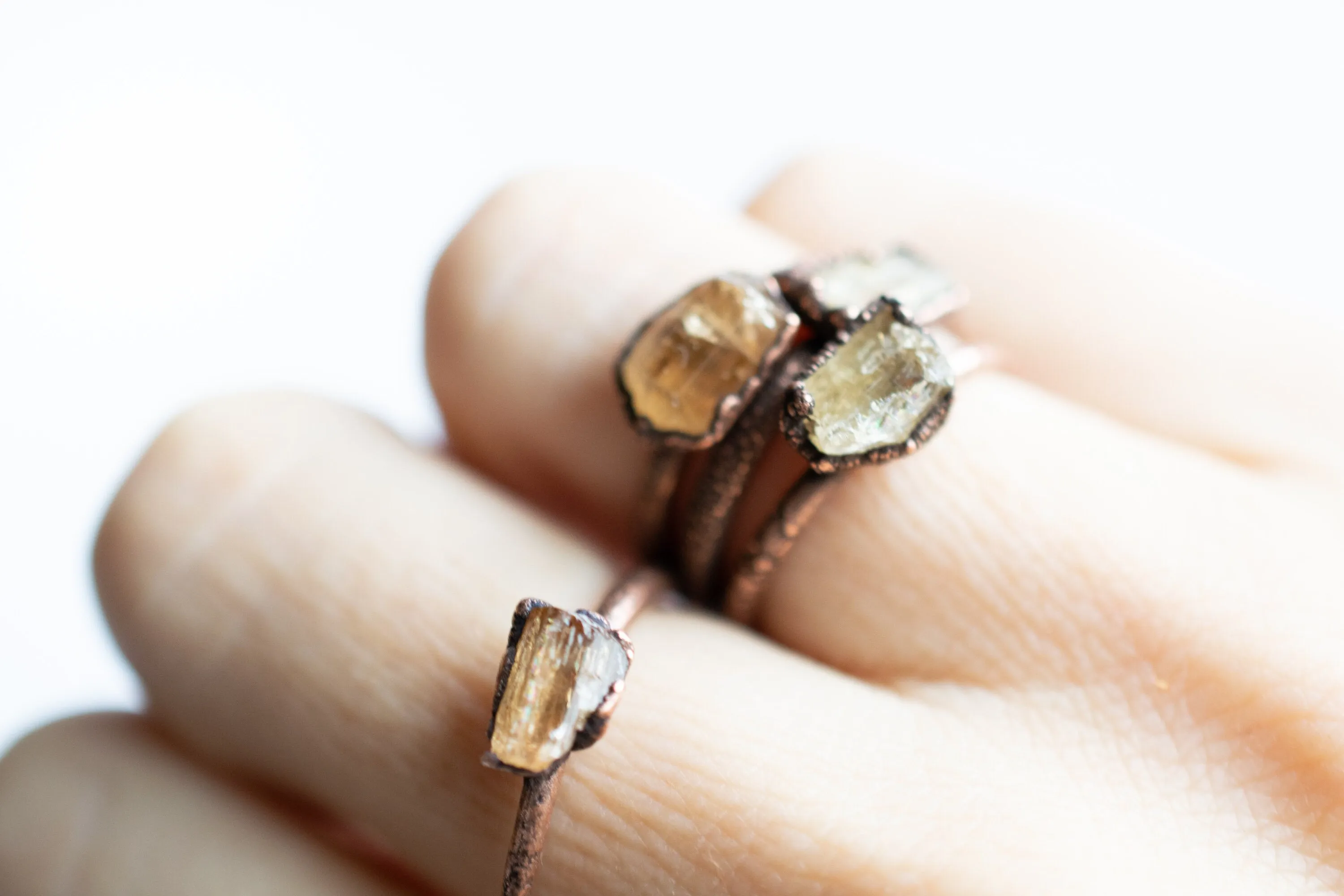 Raw topaz ring | Imperial topaz ring