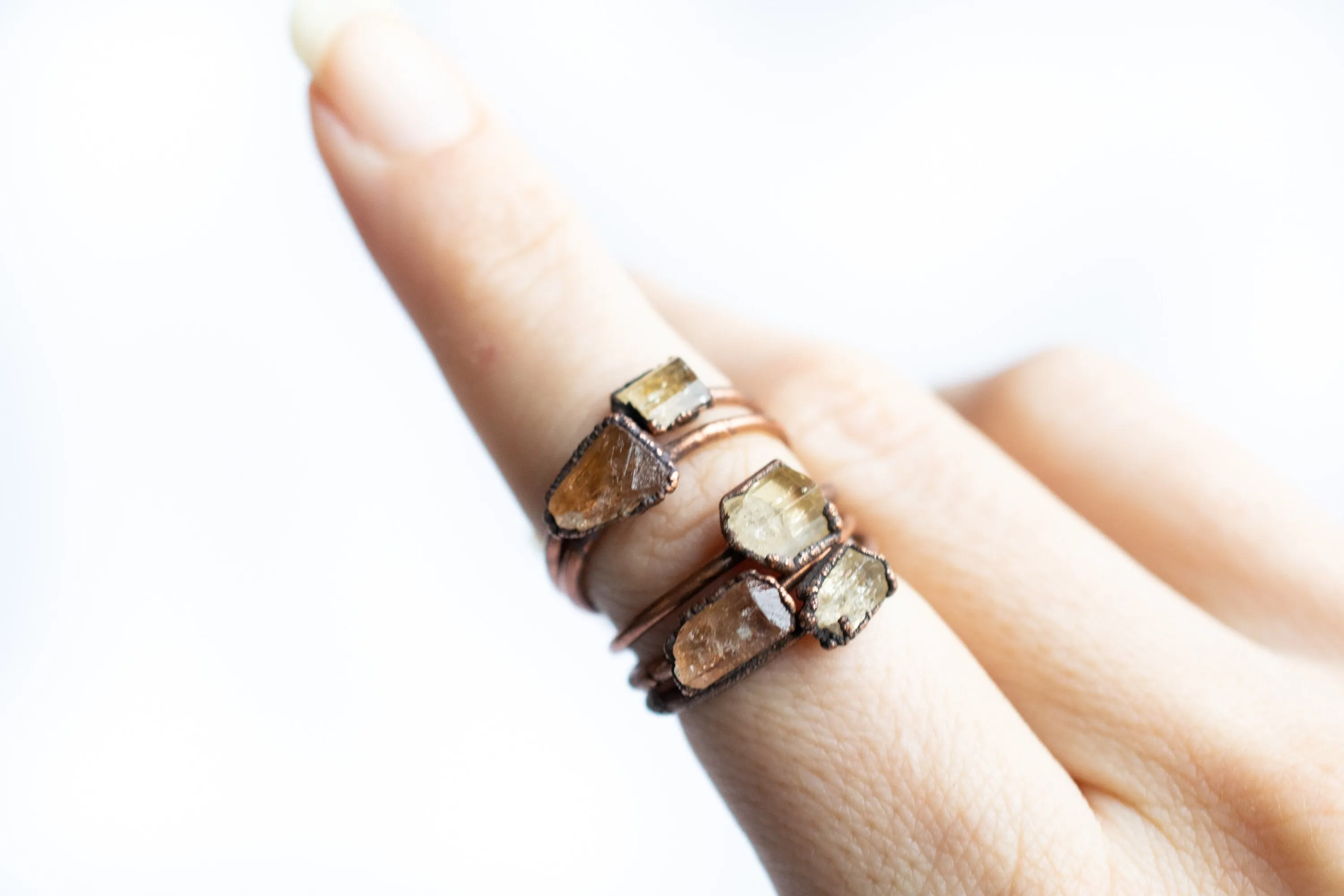 Raw topaz ring | Imperial topaz ring