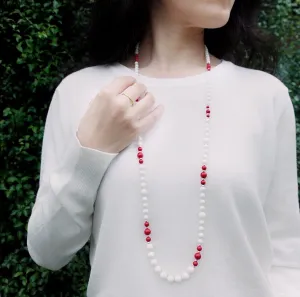 Return to Origin Tridacna and Red Coral Beaded Necklace