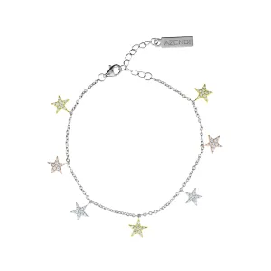 Seven Pavé Stars Mixed Vermeil Bracelet