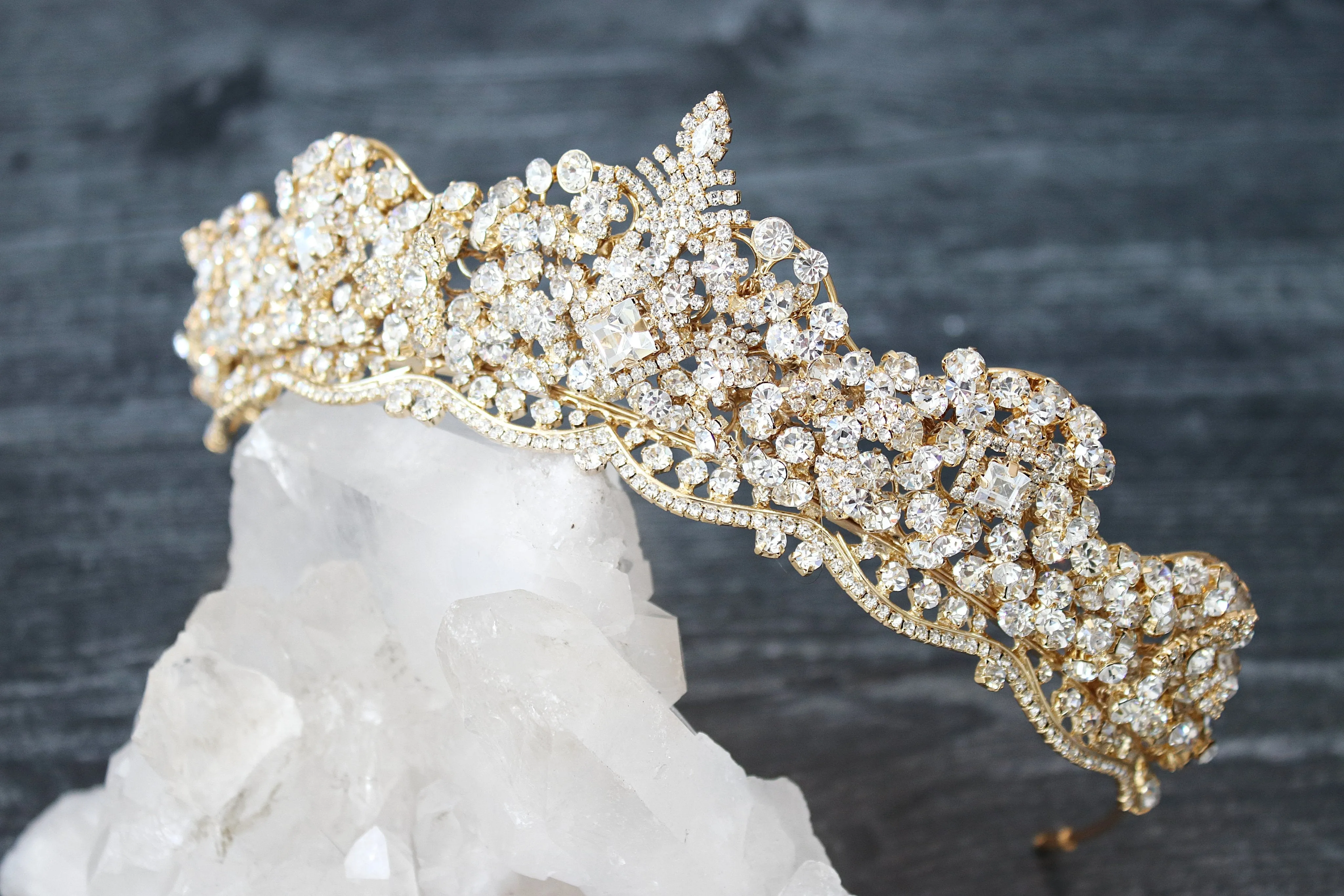 SHELLIE Gold Bridal Tiara