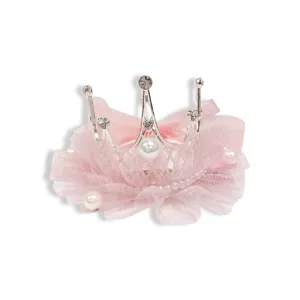 Tiara Mesh Hair Clip -pink