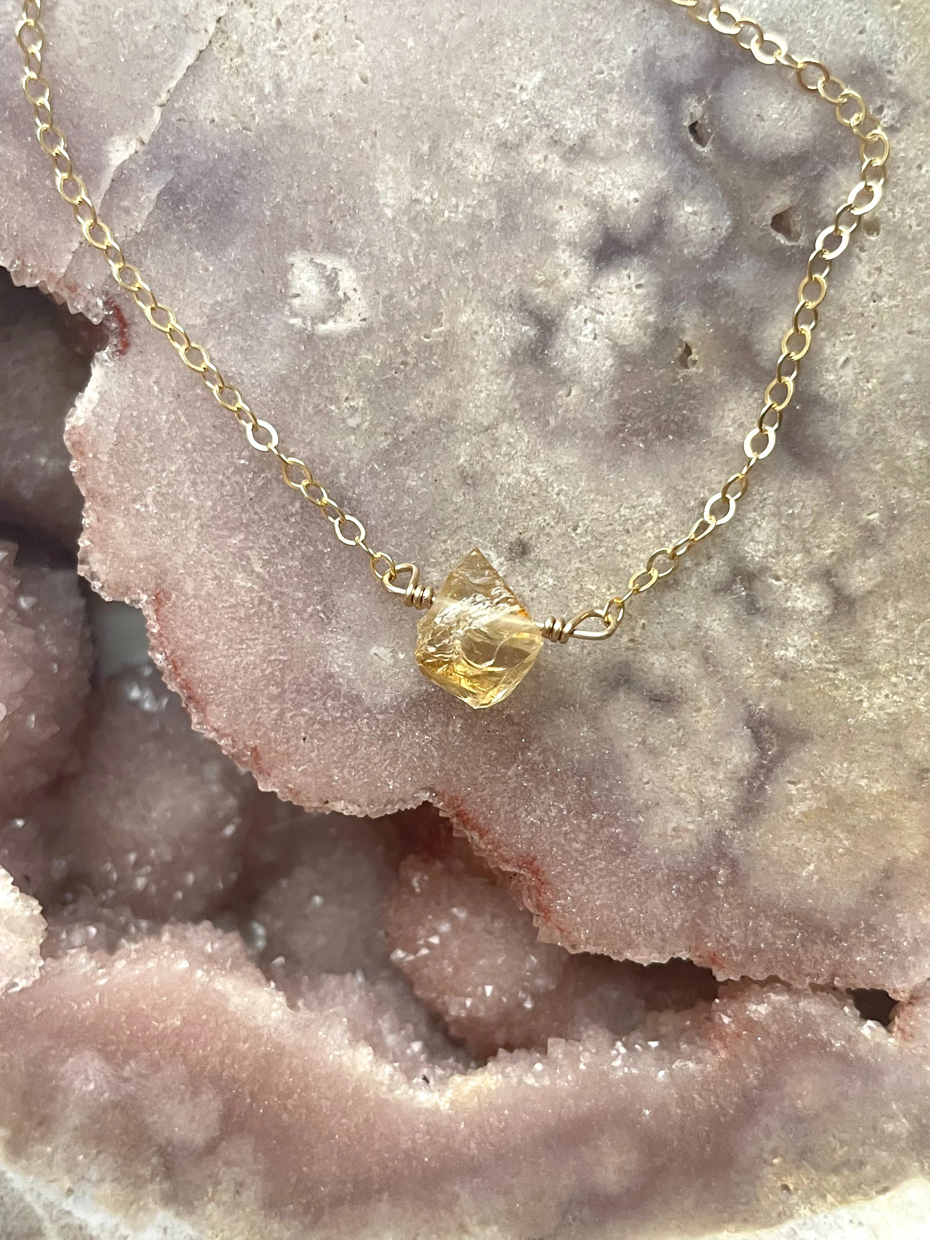 Tiny raw citrine bracelet