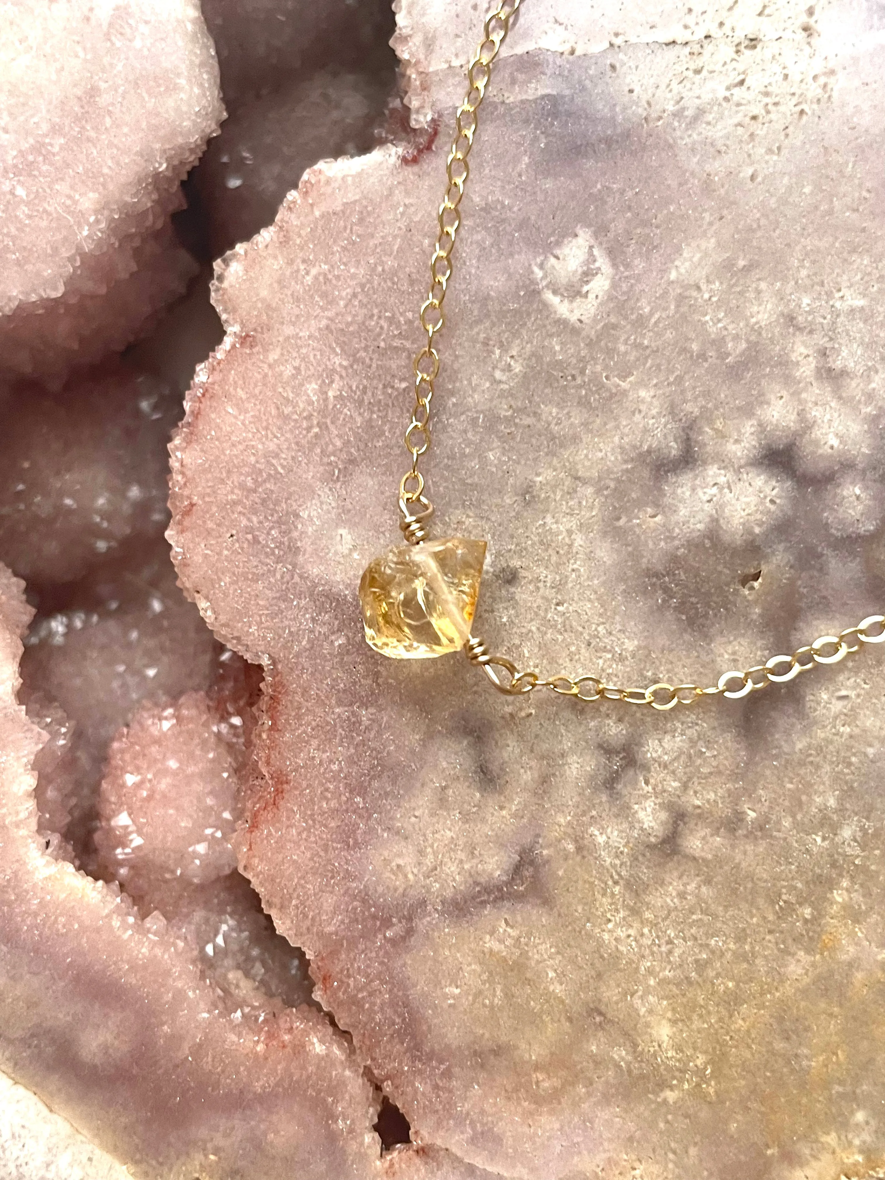 Tiny raw citrine bracelet