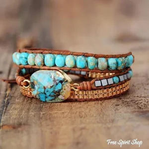 Turquoise Howlite Wrap Bracelet by Free Spirit