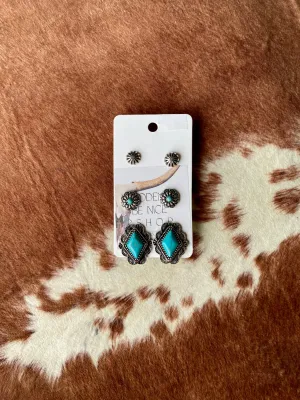 Turquoise Post Earrings