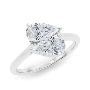 Twin Pear East-West Diamond Ring