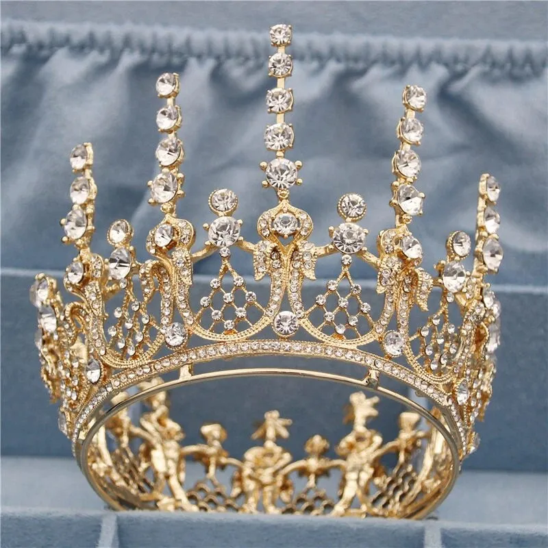 Vintage Romantic Peaks Full Round Crown for Beauty Queens - Brides - Quinceaneras