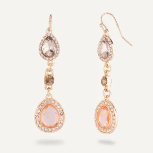 Vivienne Multicoloured Crystal Teardrop Dangle Earrings In Gold-Tone